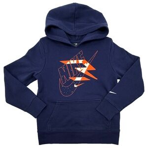 Nike 3Brand Hoodie Youth Small Blue Graphic Pullover‎ Sweatshirt
